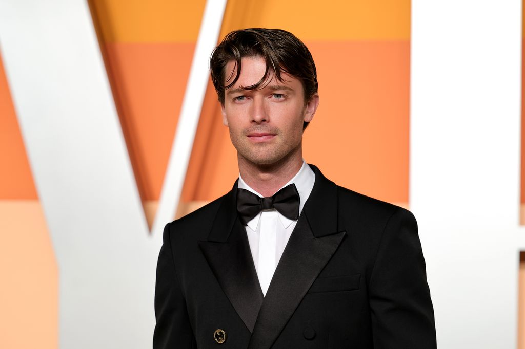 Patrick Schwarzenegger photographed at the 2025 Vanity Fair Oscar Party Hosted By Radhika Jones at Wallis Annenberg Center for the Performing Arts on March 02, 2025 in Beverly Hills, California