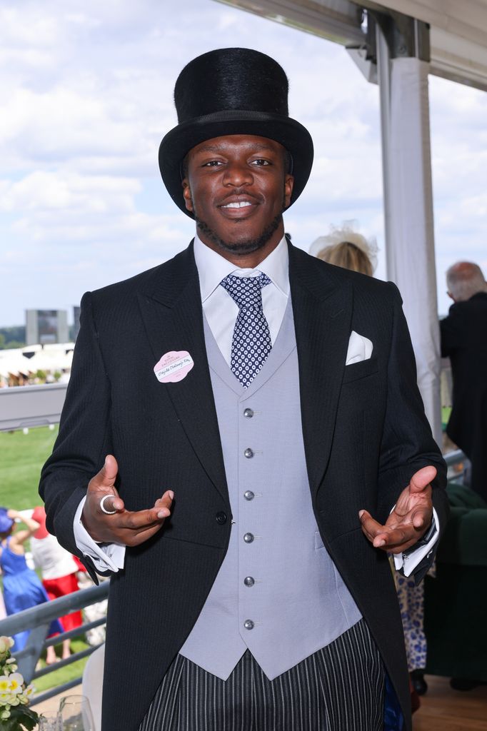 KSI in a black suit and top hat at Royal Ascot