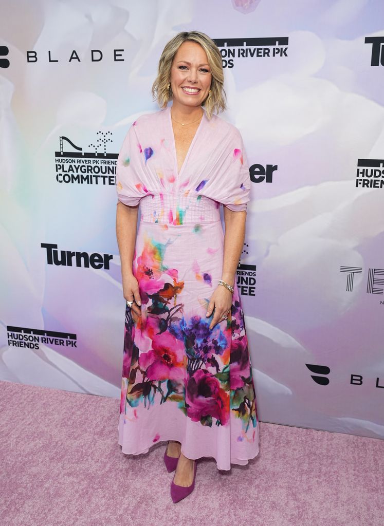 Dylan Dreyer in a pastel pink floaty dress with flowers