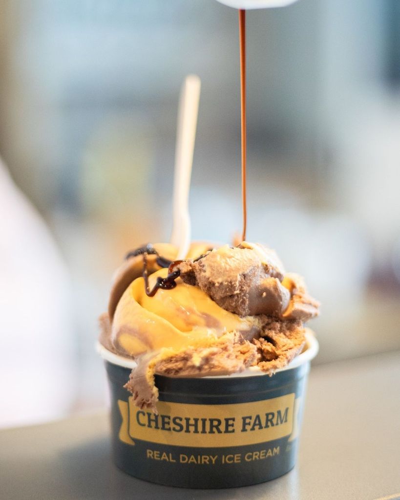 Ice cream from Cheshire Farm sits in a tub
