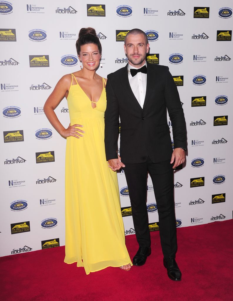 Shayne Ward and Sophie Austin attend the Paul Strank Charity Gala supporting Shooting Star Children's Hospices & Rays of Sunshine Charity at the Bank of England Sports Centre in London