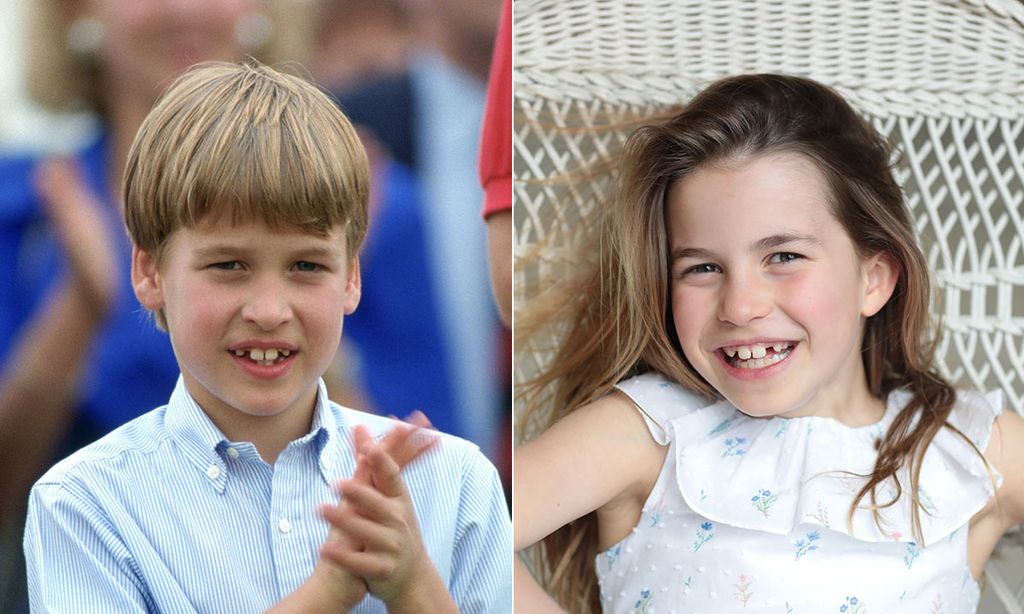 Prince Wiliam clapping and Princess Charlotte smiling