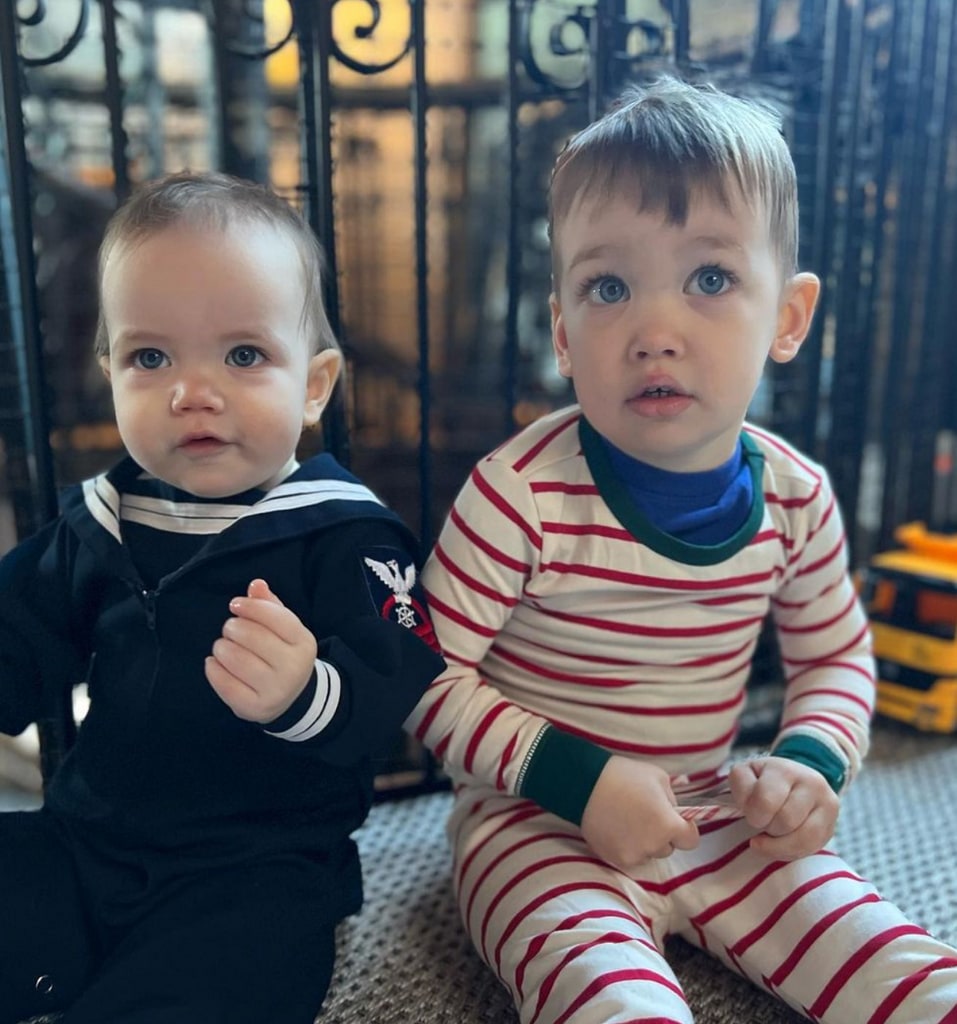 Photo shared by Anderson Cooper on Instagram of his two sons Wyatt and Sebastian on Christmas 2022