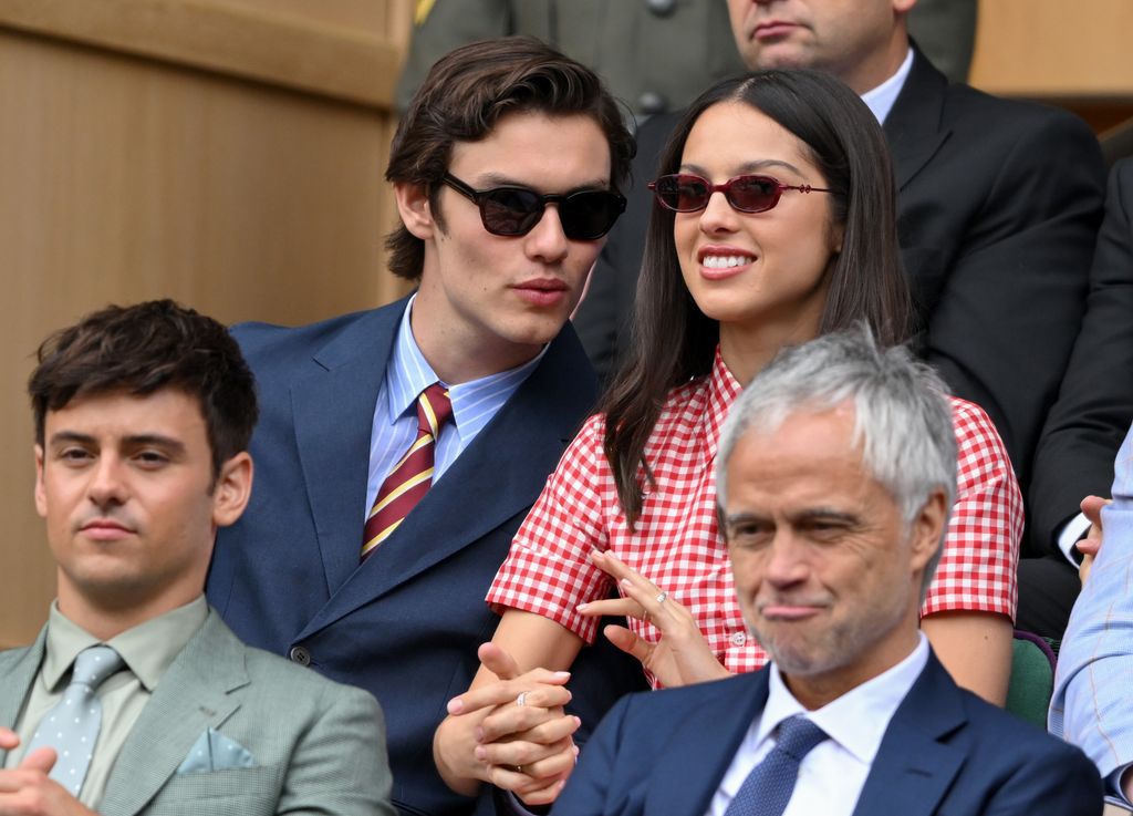 : Louis Partridge and Olivia Rodrigo attend day three of the Wimbledon Tennis Championships