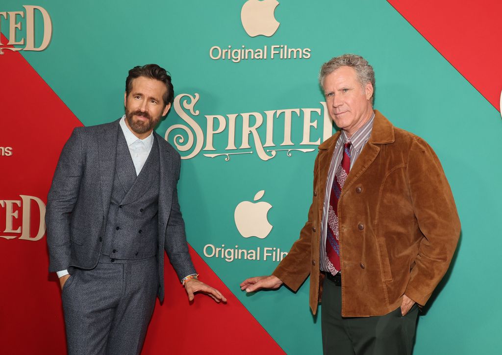 Ryan Reynolds and Will Ferrell attend Apple Original Film's "Spirited" New York Red Carpet at Alice Tully Hall, Lincoln Center on November 07, 2022 in New York City.