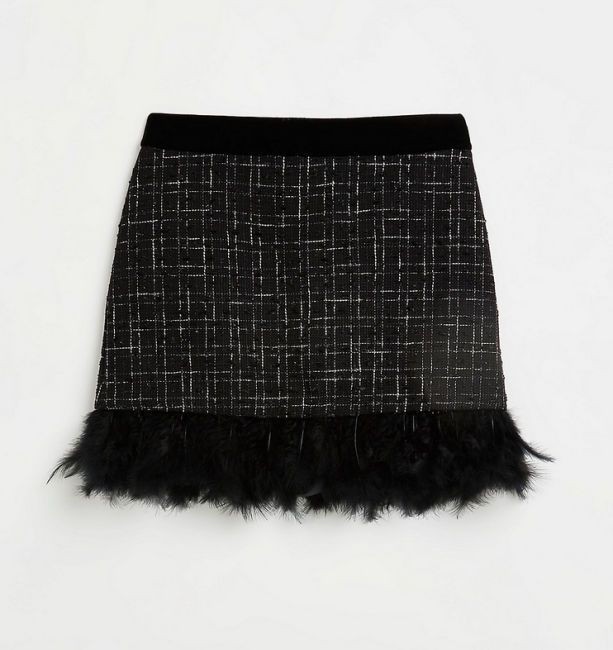 kylie minogue boucle miniskirt river island lookalike