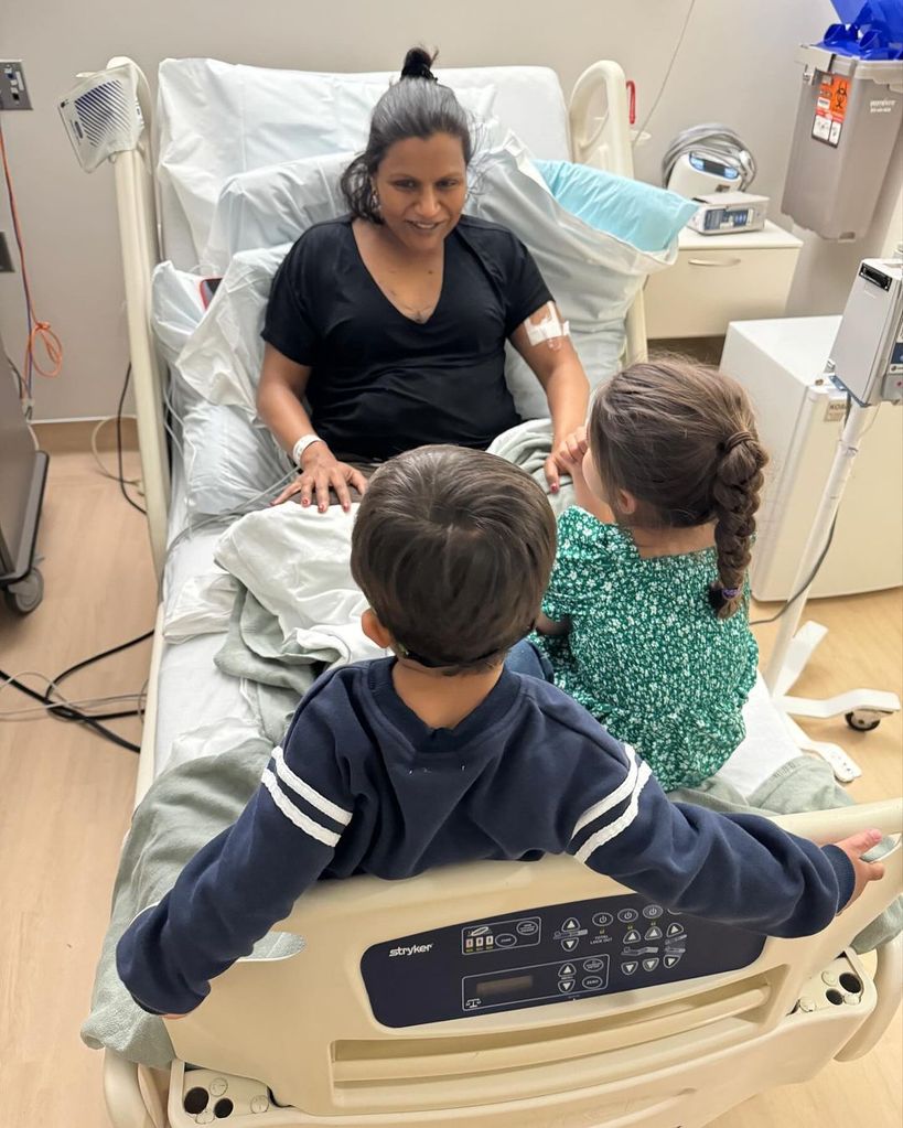 Mindy Kaling joined in the hospital after giving birth by her children Spencer and Kit