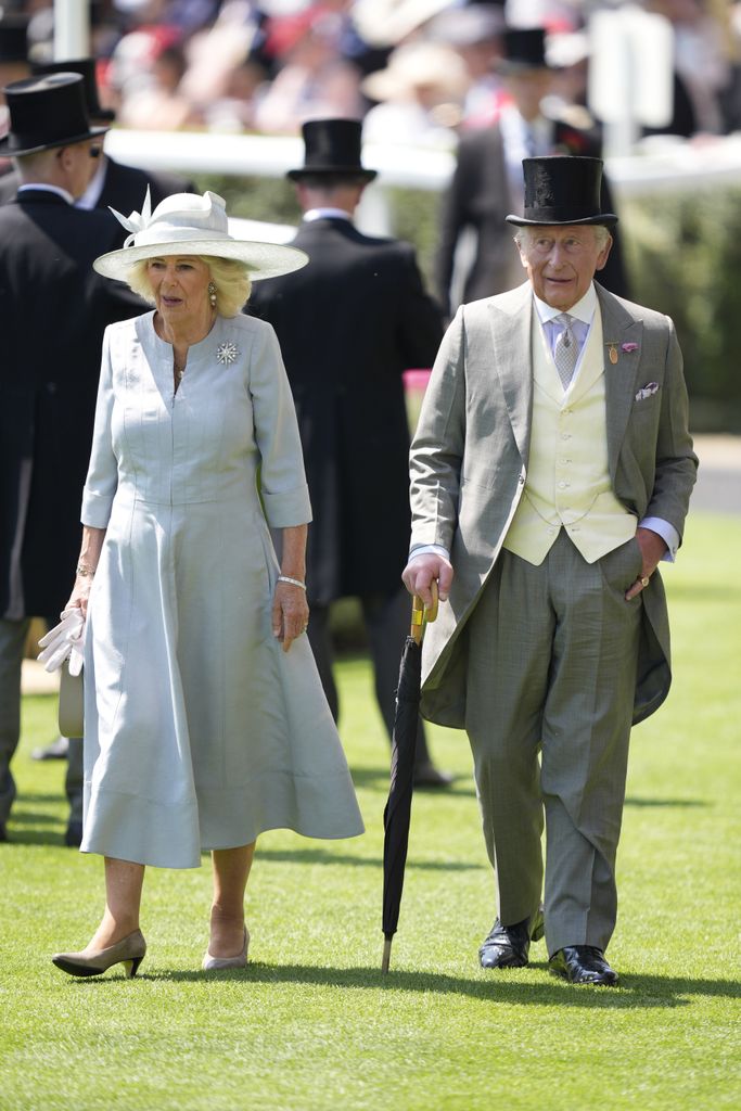 King Charles III and Queen Camilla attending day three of Royal Ascot at Ascot Racecourse