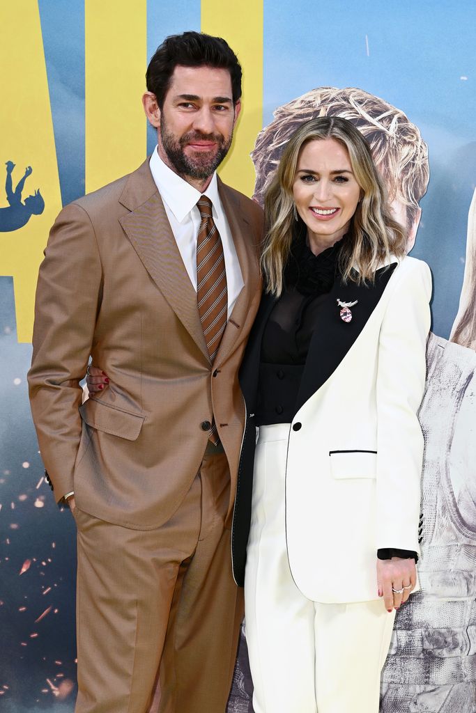 John Krasinski and Emily Blunt  attend a special screening of "The Fall Guy" at BFI IMAX Waterloo on April 22, 2024 in London, England.