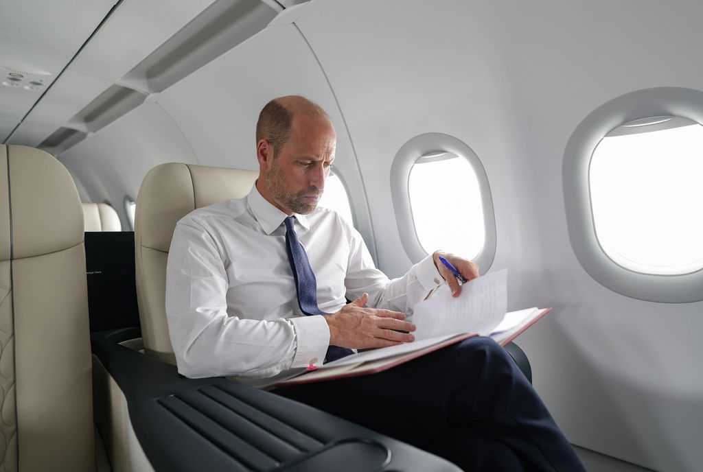 Prince William on a plane headed for COP30