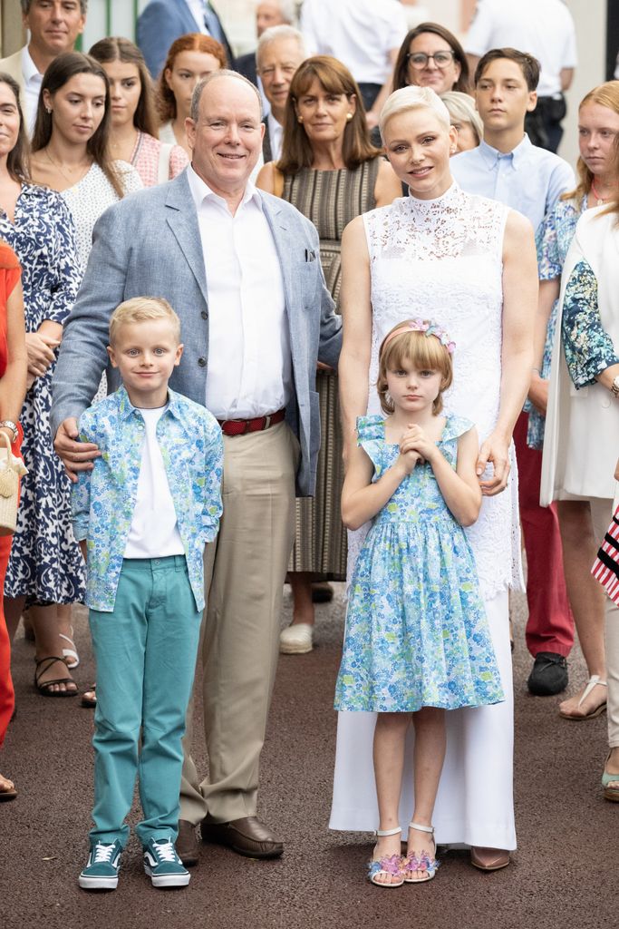 monaco royal family posing for photo