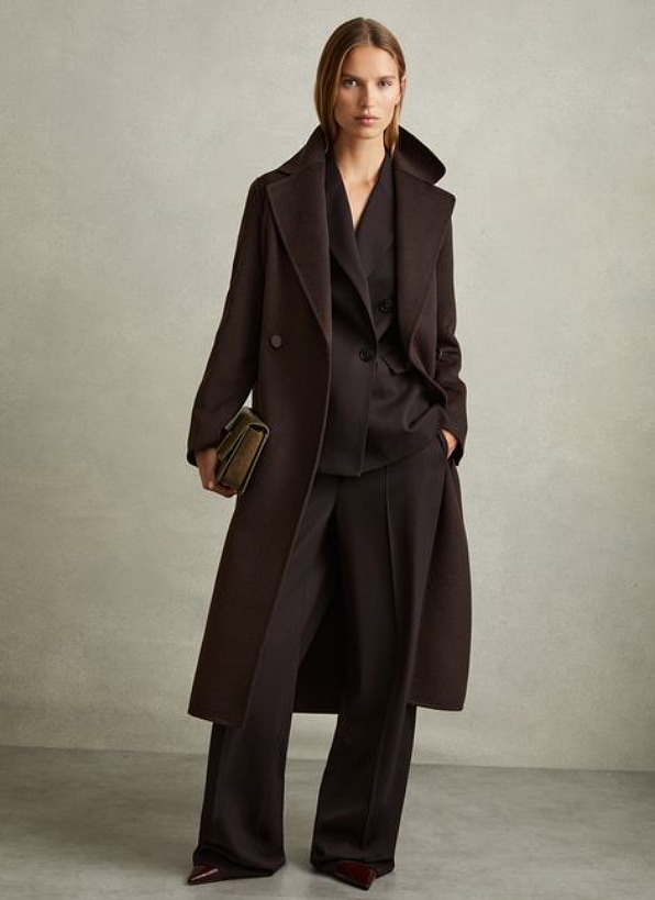 blake lively brown long coat reiss