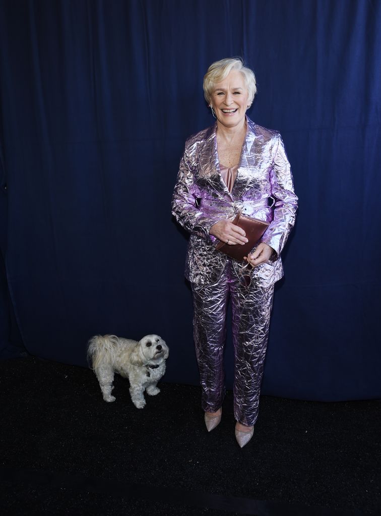 Actress Glenn Close and her dog Pip attend the 2019 Film Independent Spirit Awards on February 23, 2019 in Santa Monica, California.