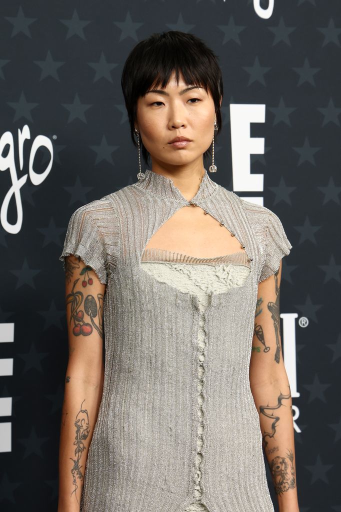 ay wong in silver dress