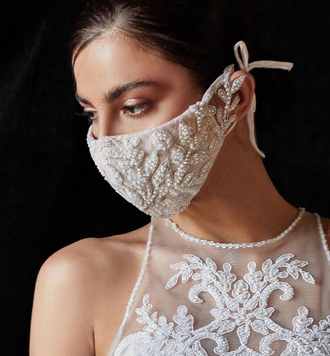 bridal beaded mask