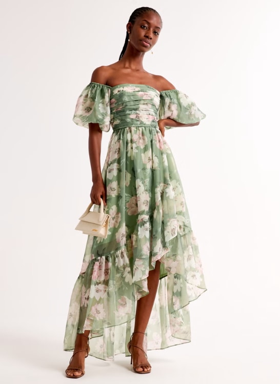 Abercrombie Emerson Off-The-Shoulder Drama Maxi Dress