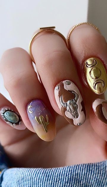 metallic southwestern nails