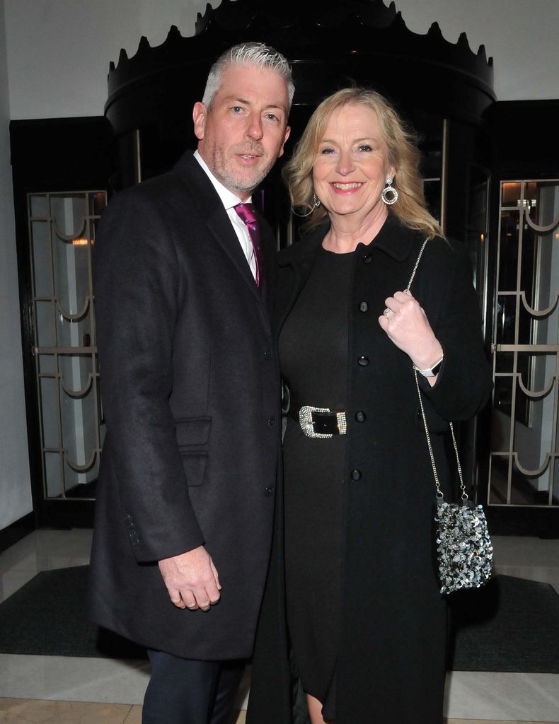 Carol Kirkwood and her fiance Steve in smart clothes