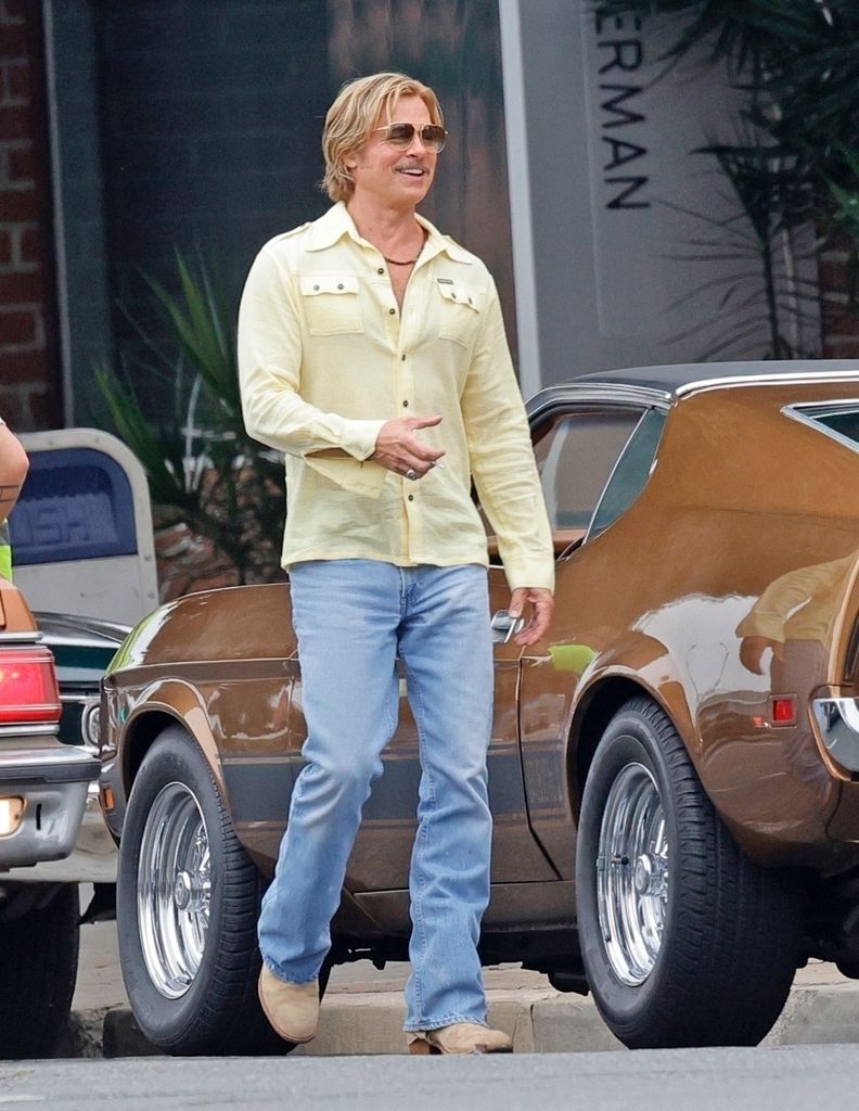 Brad on the set of his latest movie