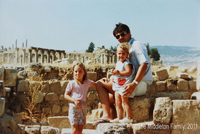Kate Middleton with dad and sister in Jordan