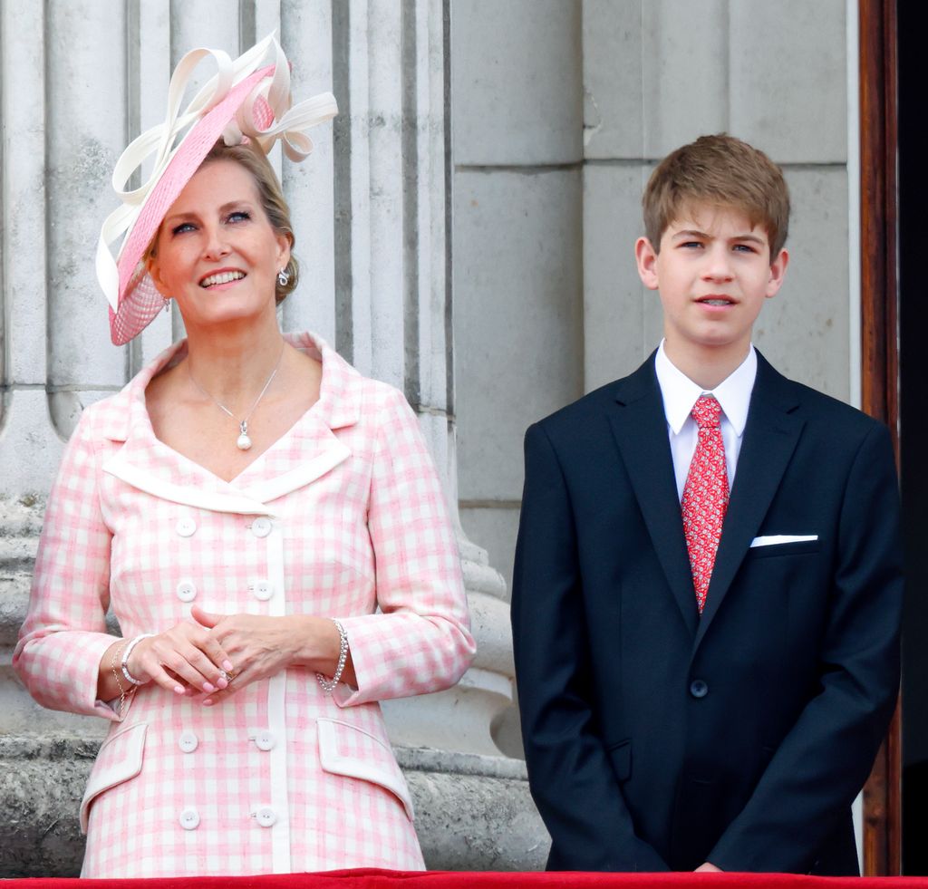 Duchess Sophie standing with James, Earl of Wessex