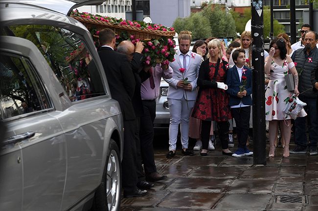 saffie roussos casket arrives for funeral at manchester cathedral