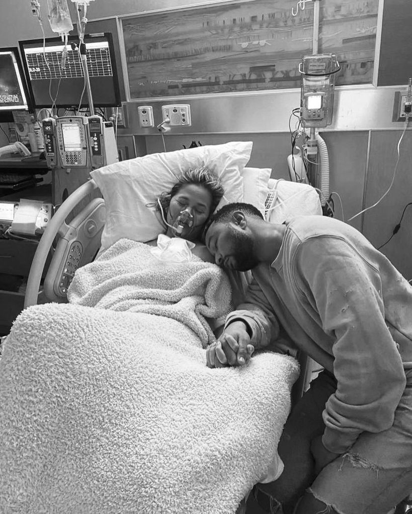 Chrissy Teigen and John Legend in hospital