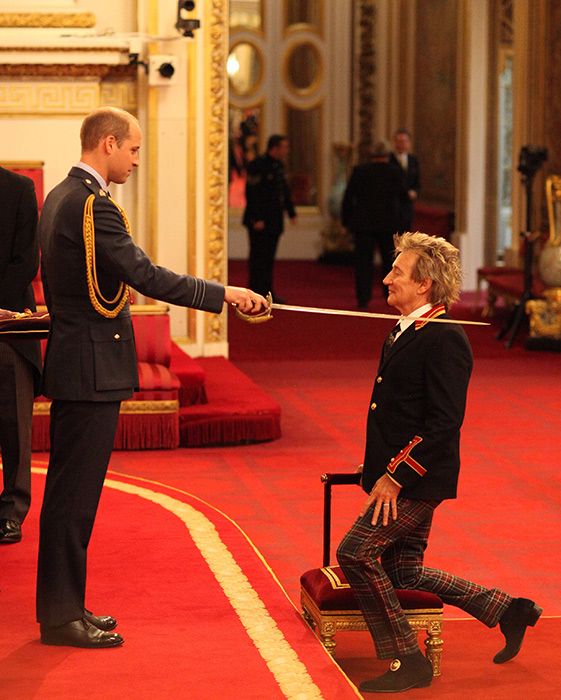 Sir Rod Stewart knighted by Prince William at Buckingham Palace