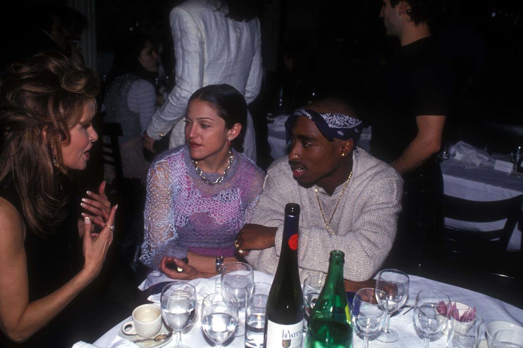 Raquel Welch, Madonna and Tupac Shakur sat at table