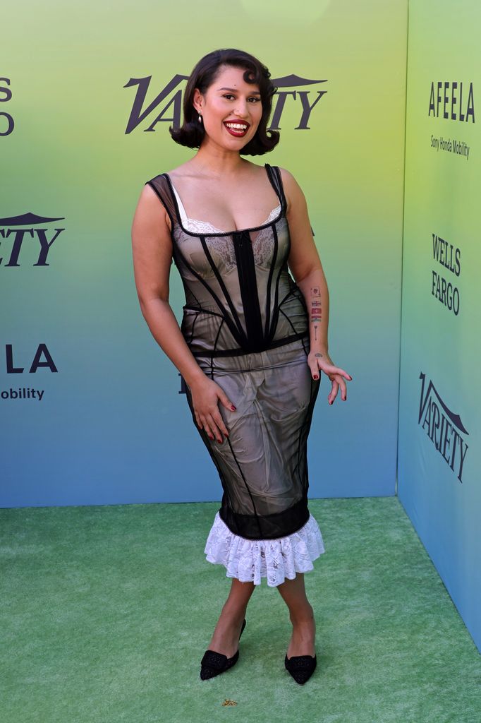 Raye arrives at Variety's Hitmakers Brunch at NYA WEST on December 07, 2024 in Los Angeles, California. 