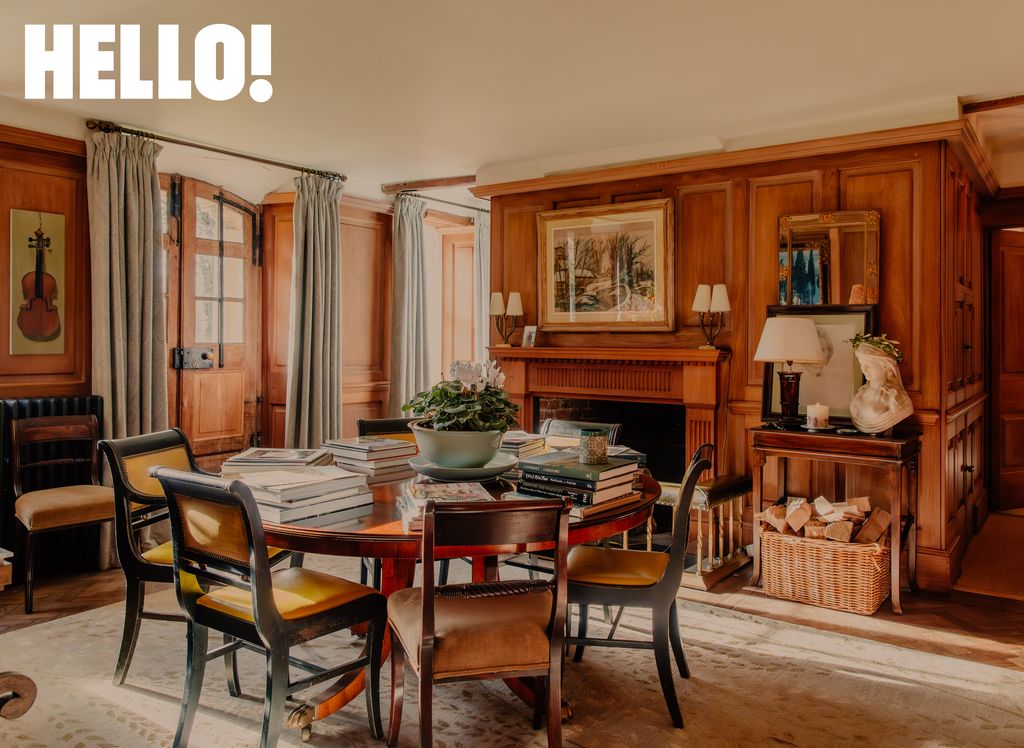 One of the wooden dining rooms in Emmanuel Olympitis' homes