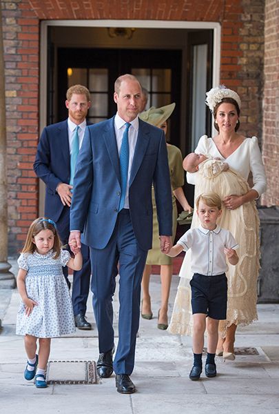 kate middleton and family at louis christening
