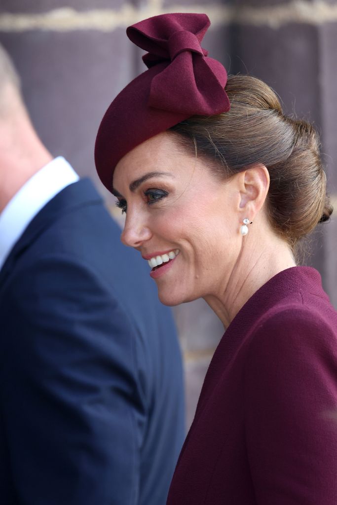 Princess Kate opted to wear Her Late Majesty's 'Silver Jubilee Pearl Earrings' in a fitting tribute