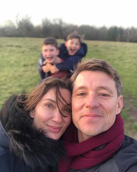 Ben Shephard with his wife annie and sons