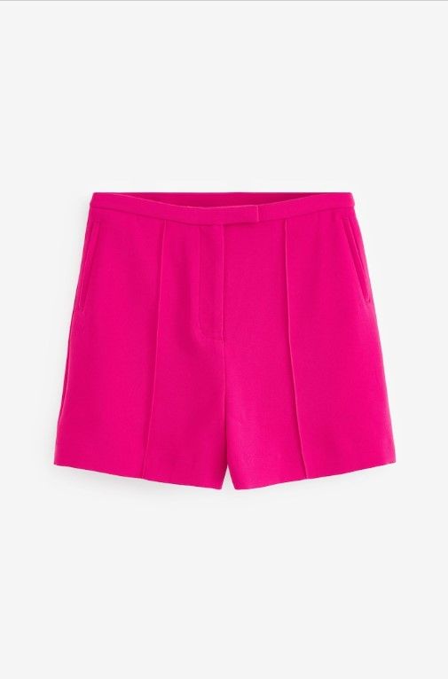 Next - Pink Tailored Crepe High Waist Shorts