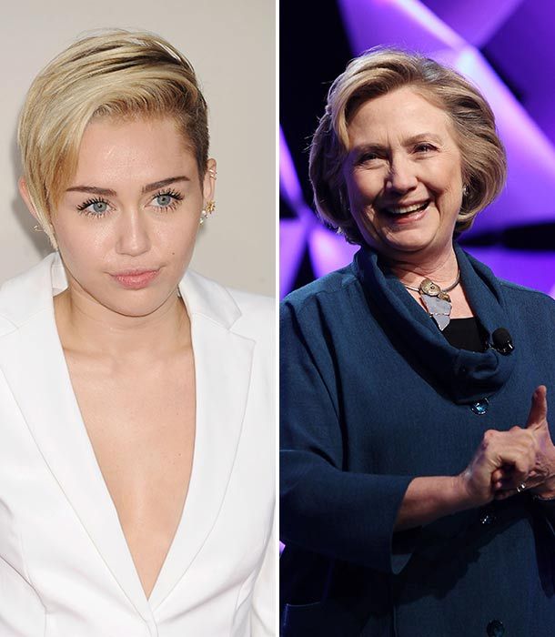 Miley Cyrus and Hillary Clinton