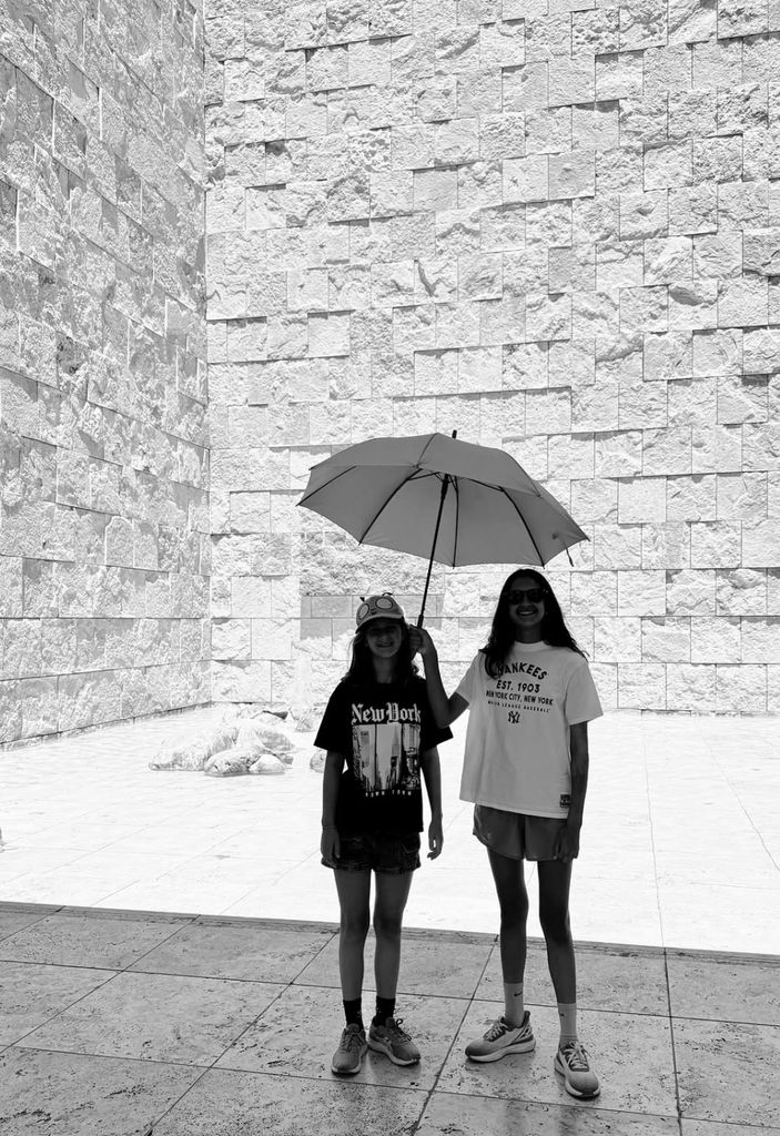 Photo shared by Bruce Willis' wife Emma Heming of a Sunday out at the Getty, featuring her daughters Mabel Ray and Evelyn Penn