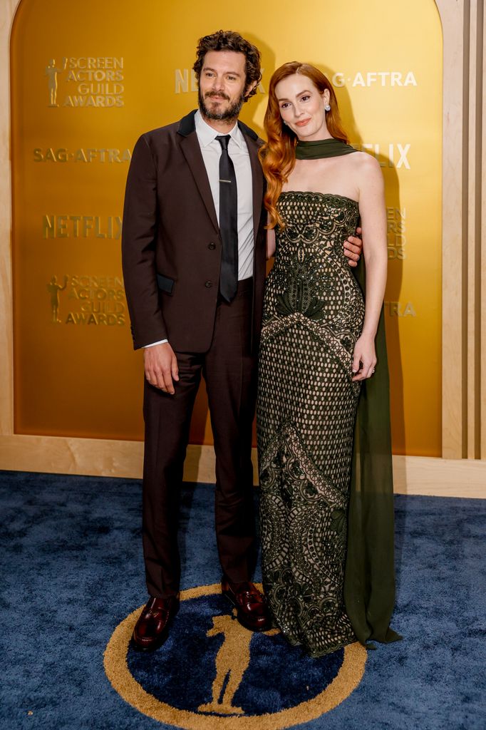 Adam Brody and Leighton Meester at the 31st Screen Actors Guild Awards in Shrine Auditorium and Expo Hall in Los Angeles, CA, Sunday, Feb. 23, 2025