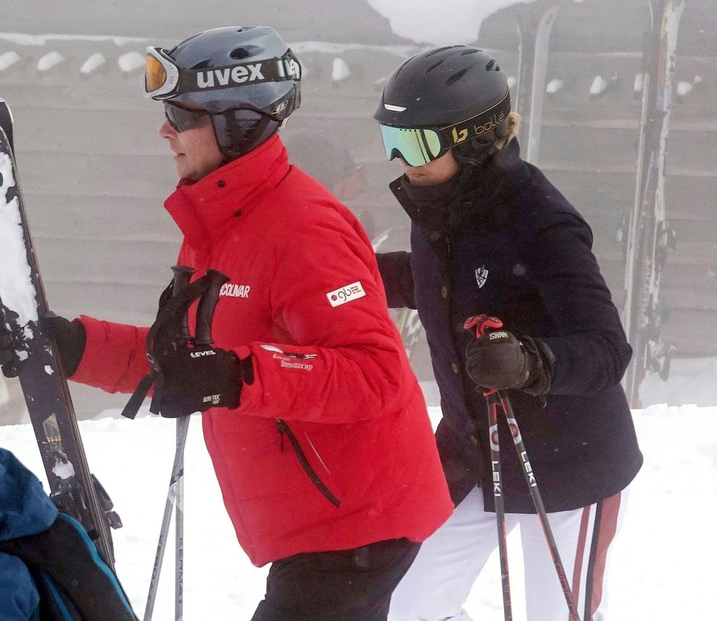 Duke and Duchess of Edinburgh skiing in St Moritz
