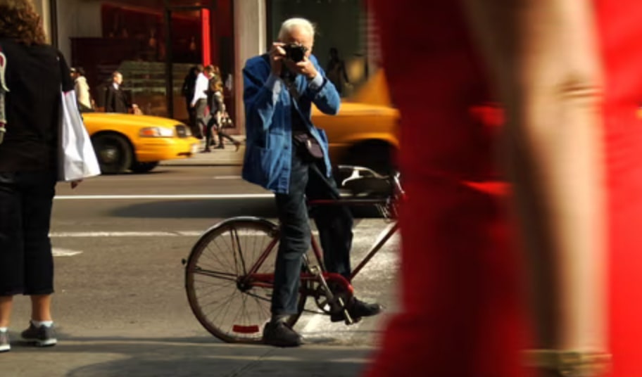 Bill in action, photographing a NYC local