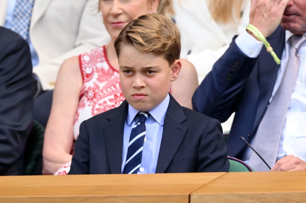  Prince George of Wales attends day fourteen of the Wimbledon Tennis Championships at the All England Lawn Tennis and Croquet Club at All England Lawn Tennis and Croquet Club on July 13, 2025 in London, England. (Photo by Karwai Tang/WireImage)