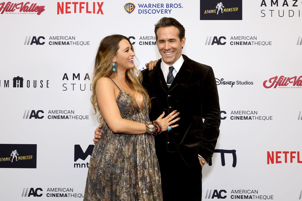 Blake Lively and Honoree Ryan Reynolds attend the 36th Annual American Cinematheque Awards at The Beverly Hilton on November 17, 2022