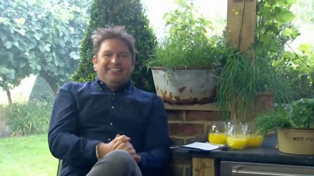 James Martin tried to keep cool on Saturday Morning as his kitchen was set on fire