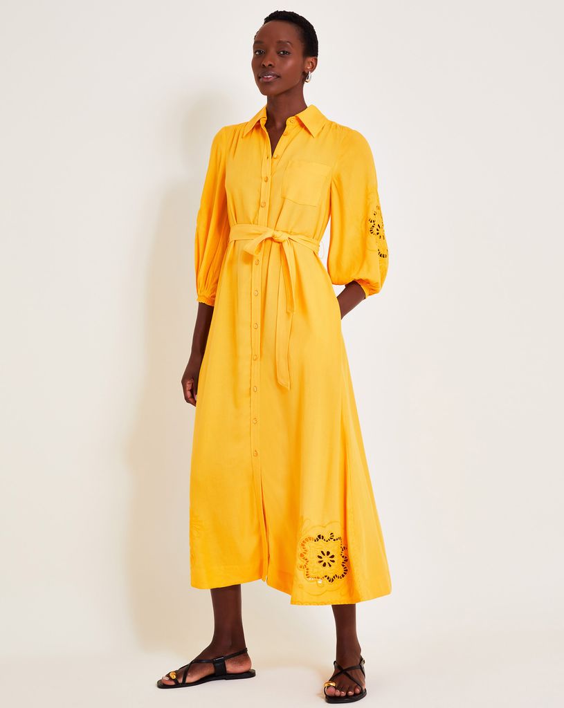 monsoon yellow shirt dress 