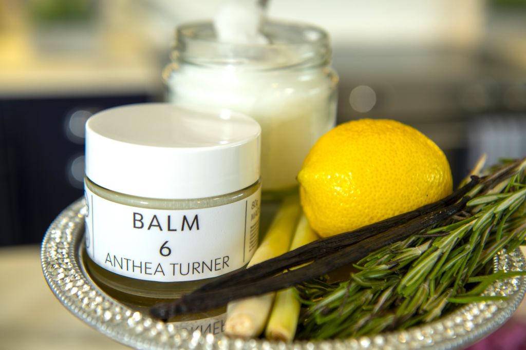 Balm 6 cream next to lemon and herbs new launch from Anthea Turner