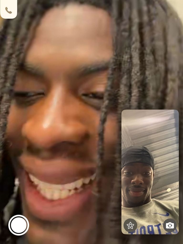 Screengrab of Facetime with Morice Norris and Terrion Arnold