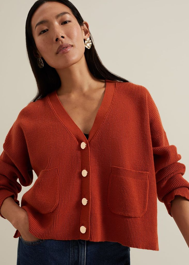 phase eight red cardigan 