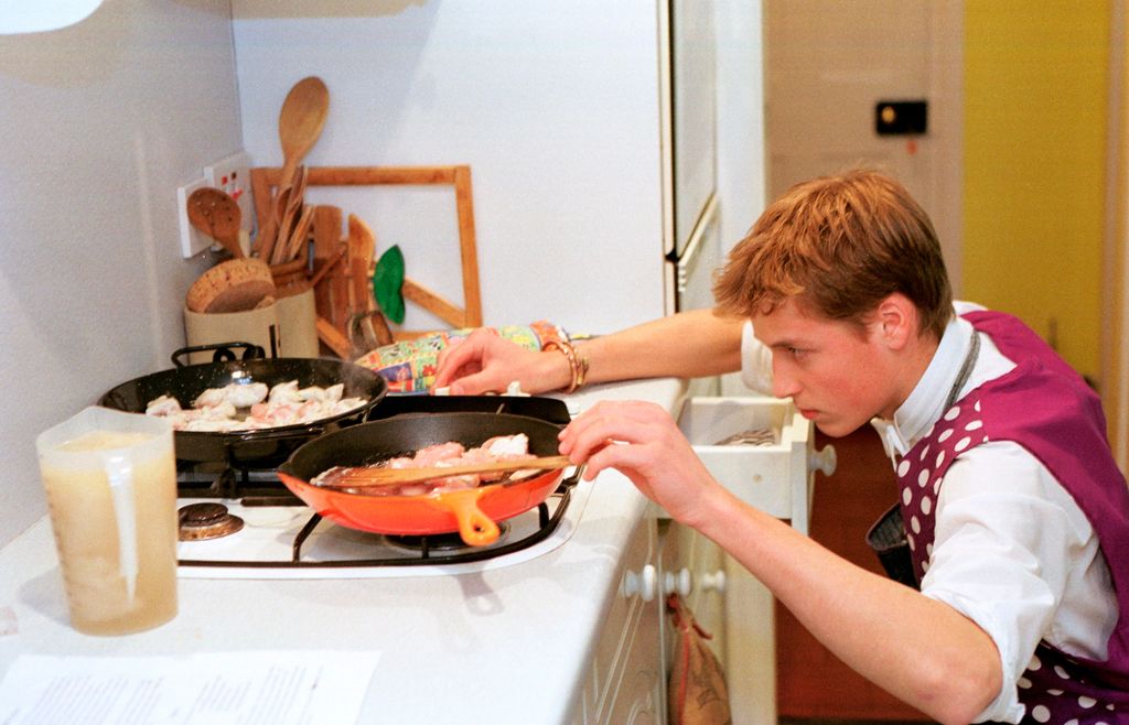 A young Prince William cooking