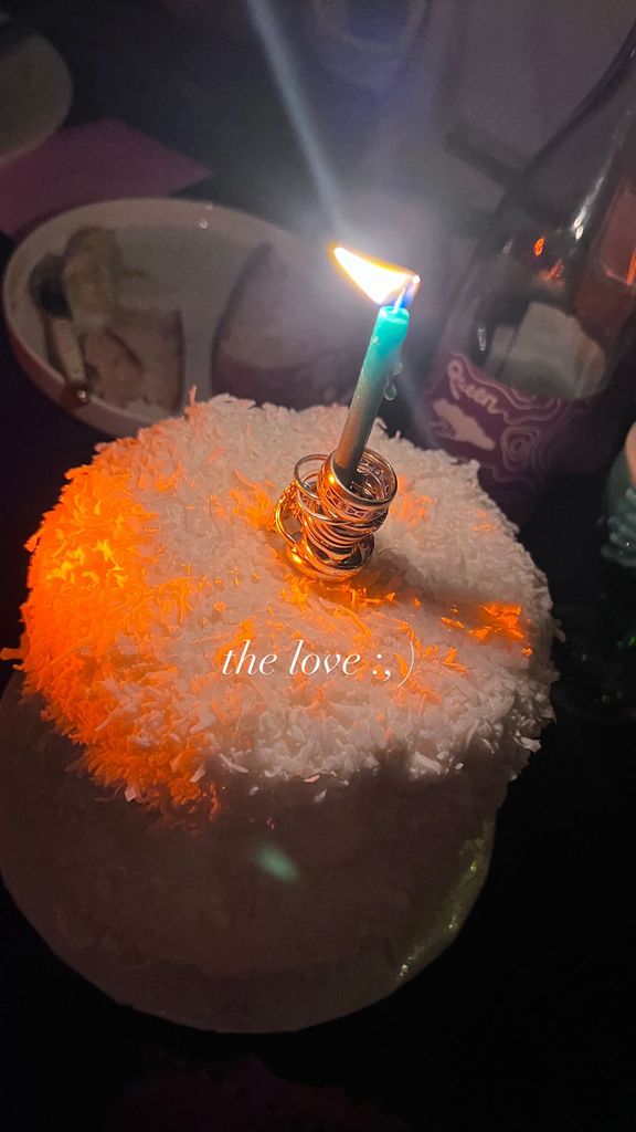 A photograph shared by Georgia Ford of her birthday cake, shared on Instagram Stories
