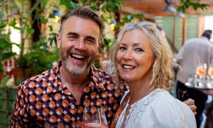 Gary Barlow and wife Dawn smiling